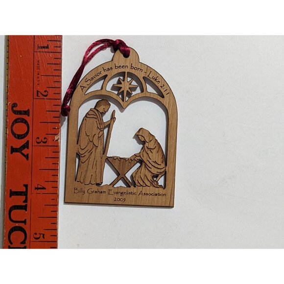 Billy Graham 2009 Nativity Ornament Wood Laser-Cut Holy Scene Christmas Collecti - Picture 4 of 6